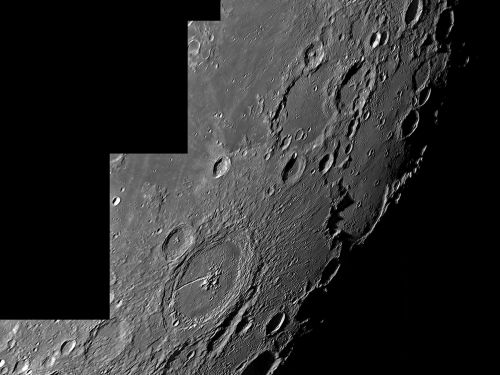 Terminatore E-SE con i grandi crateri (da nord a sud) Langrenus, Vendelinus, Petavius, Furnerius